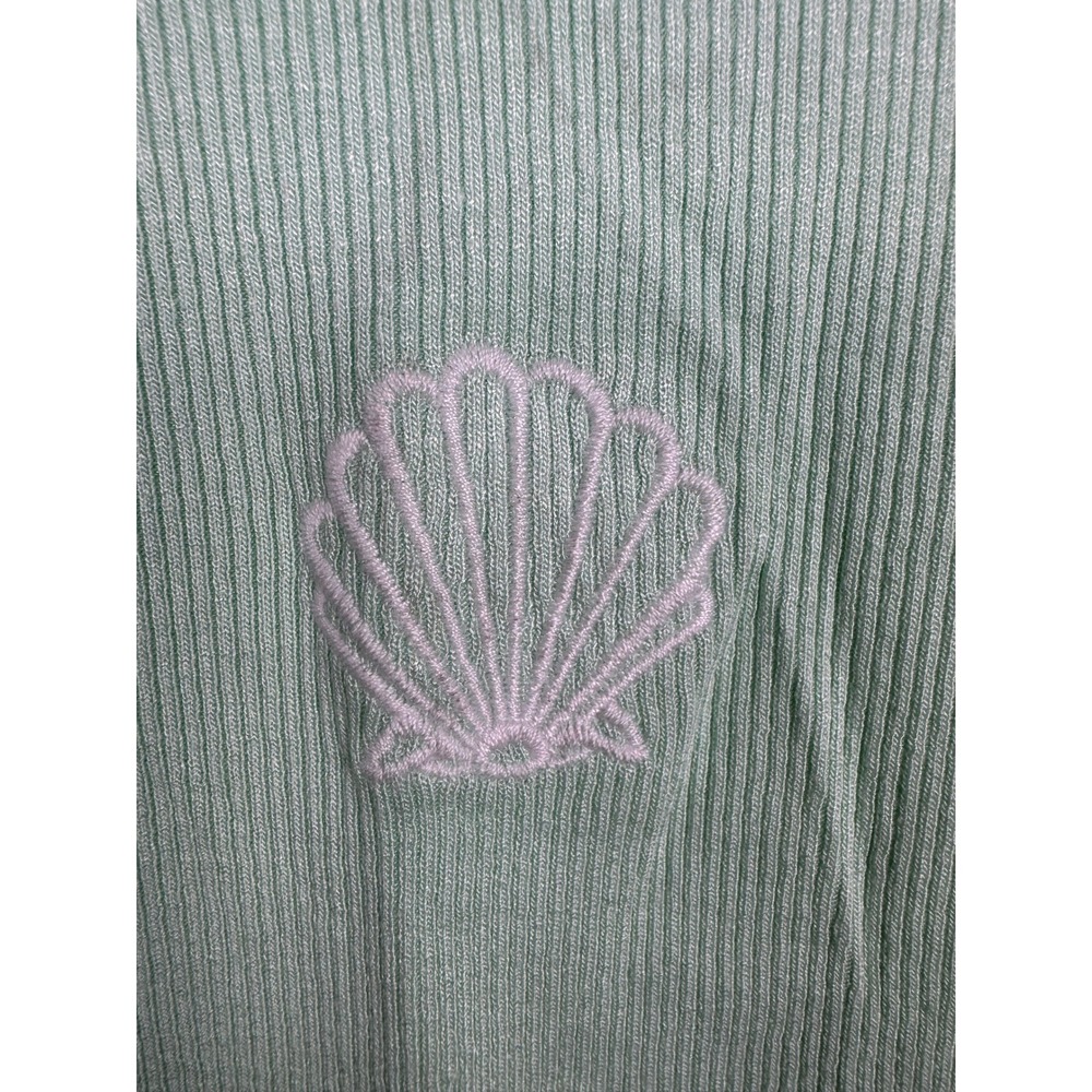 Wild Fable Mint Green Ribbed Shell Embroidered Ruched Side Tank Top Small NWT - Picture 4 of 5